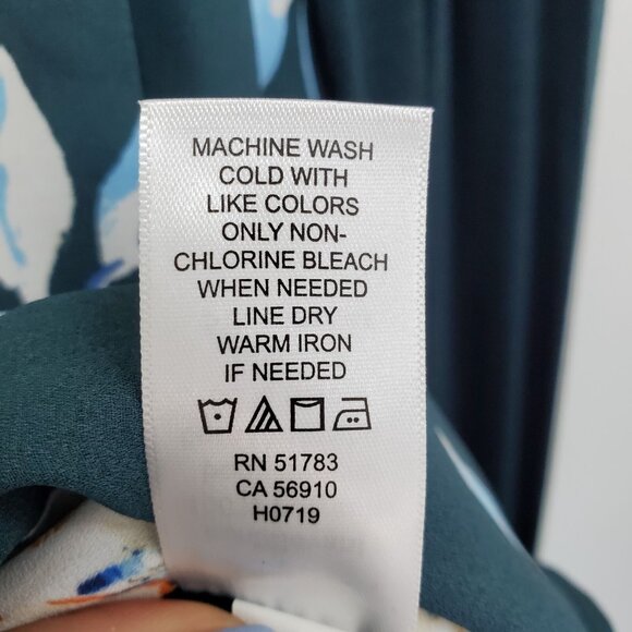 Maurices Chiffon Blouse Womens Size 2XL Teal Floral Long Sleeve Boho Fairy NWT - Picture 13 of 15